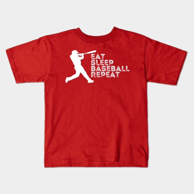 Eat Sleep Baseball Repeat Kids T-Shirt by CoubaCarla